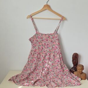 Old Navy Pink and Green Floral Dress